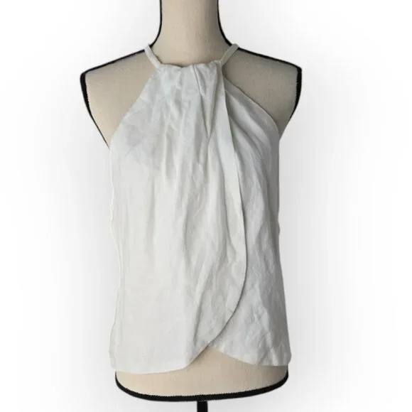 Zara White 100% Linen Halter Top XL NWT - Picture 3 of 9